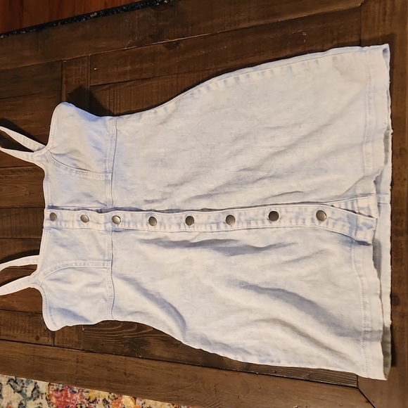 Tinsel Town Stone Wash Denim Dress Button Front Size Medium - Picture 1 of 8